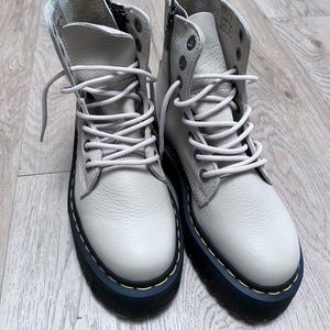 Dr. Martens Platform Cream Combat Boots